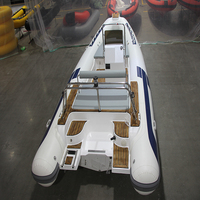 20ft 6m CE bateau gonflable 150hp moteur puissance Sport RIB bateau Hypalon fibre de verre coque bateau à rames