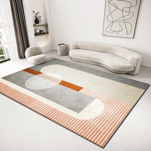 Tapis abstrait nordique rectangulaire en fibre de polyester pour salon, décoration intérieure, design géométrique minimaliste, grande taille, du mur au mur - Product Image 3