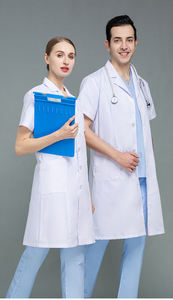 定制白色实验室外套，适合医生和护士，修身版型，适用于食品工厂实验室工作，可提供OEM和私人徽标 - Product Image 5