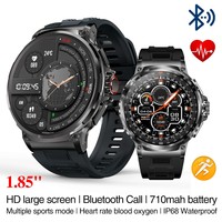 Nouveautés Montre connectée sportive étanche IP68 avec grand écran de 1,85 pouce, batterie longue durée de 710 mAh, appels Bluetooth