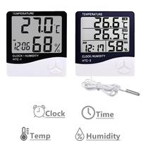 Thermo-hygromètre numérique avec horloge et écran LCD |   Thermomètre et hygromètre intérieur/extérieur pour usages multiples