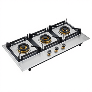 Fornello a <span class=keywords><strong>Gas</strong></span> in Acciaio Inox con Grande Bruciatore e Accensione a Impulsi Piano Cottura a <span class=keywords><strong>Gas</strong></span> Domestico a Tre Fuochi - Product Image 4