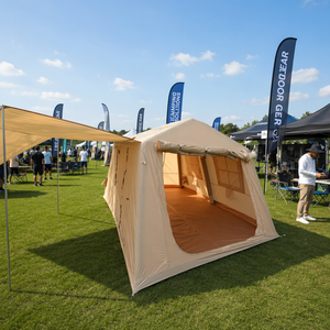 Cabaña Inflable para Exteriores, 420D Oxford, 396x270x200cm, Color Caqui, PVC Airbeam, para Vacaciones y Glamping, Venta al Por Mayor - Product Image 4