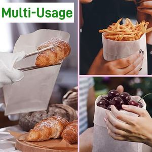 Bolsas de Papel Kraft Blancas Personalizadas para Llevar, Bolsas para Café, Hamburguesas, Impresión de Logotipo en Bolsas de Comida Rápida para Restaurantes, Bolsas para Almuerzo, Panadería - Product Image 3