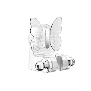 Yimijia <b>Shower</b> Head Holder Suction Cup Mount Transparent Butterfly Design Minimalist Bathroom <b>Accessory</b> - Product Image 5