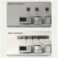 Riel de Alimentación Estándar Europeo de 80 cm con Interruptor de 32 A, 4 Enchufes Alemanes y 1 Enchufe USB A+C para Uso Doméstico
