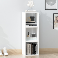 Estantería de madera para el hogar blanca popular abierta de 3 capas