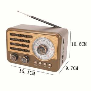 วิทยุพกพาแบบย้อนยุค AM FM SW สเตอริโอ พร้อมลำโพงในตัวและพอร์ต USB กำลังขับ 5 วัตต์ ใช้พลังงานจากแบตเตอรี่ เครื่องรับสัญญาณขนาดเล็ก - Product Image 4