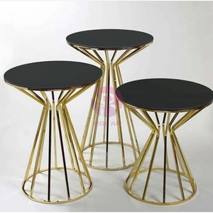 Juego de pedestal con soporte de <span class=keywords><strong>Cenicienta</strong></span> dorado superior blanco Juego de pedestal de pastel de boda - Product Image 2