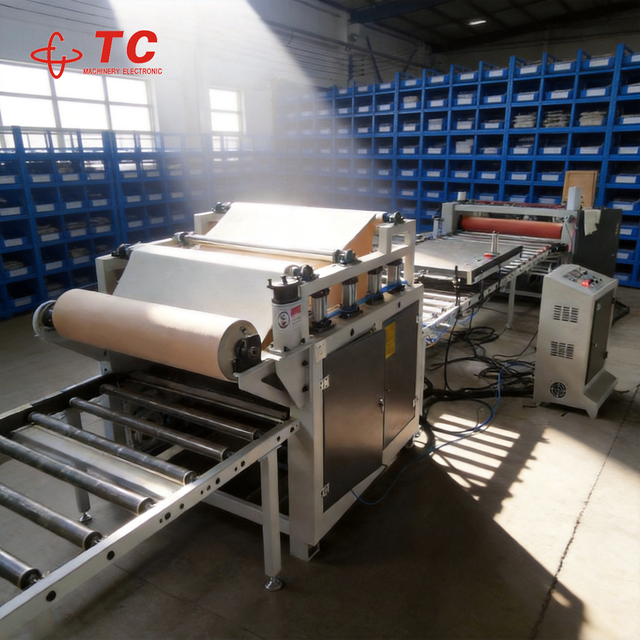 TC Machinery Electronic High-Speed Motor PVC Paper Film MDF Board Semi-Auto Adjustable Speed Lamination Machine 1300mm Max Width