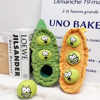 Eco-vriendelijke stijlvolle Pea Dog kauwspeeltje snuffelpluche molaarbal met slow food geluidseffecten verveling verlichting 160g fruit groente