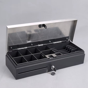 Caja Registradora Metálica Mini con Tapa Abatible <span class=keywords><strong>de</strong></span> 170 mm, Caja <span class=keywords><strong>de</strong></span> Dinero para 6 Billetes <span class=keywords><strong>y</strong></span> 8 Monedas, Sistema POS, Caja Registradora Metálica <span class=keywords><strong>de</strong></span> 12 V - Product Image 1