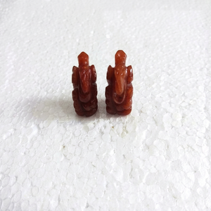 Escultura de Ganesha en Aventurina Melocotón Grabada a Mano, 2-2.5 Pulgadas, Origen India, Arte Espiritual Feng Shui Coleccionable - Product Image 1