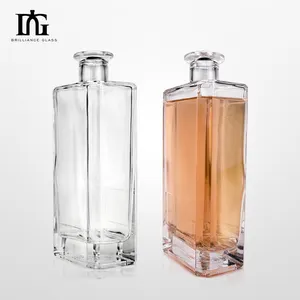Top Quality Wholesales Cuboid Crystal White Tequlia Glass Bottles