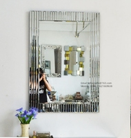 Miroir mural sans cadre pour chambre à coucher, miroir rectangulaire de style vénitien de 60 x 80 cm, ou miroir de salle de bain Spiegel