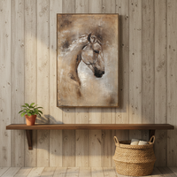 Nouvelle conception de décoration intérieure, peinture de tête de cheval, peinture animale de cheval peinte à la main sur toile et arts muraux