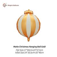 Ballon décoratif de Noël mat rayé en aluminium, ornement de Noël, ballon de fête pour la maison