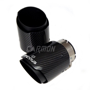 Embouts d'Échappement Universels pour Voiture <span class=keywords><strong>Remus</strong></span> Sport en Fibre de Carbone Brillante avec Tuyau Intérieur Noir Mat, Bord Droit, pour BMW AUDI GOLF MAZDA - Product Image 2