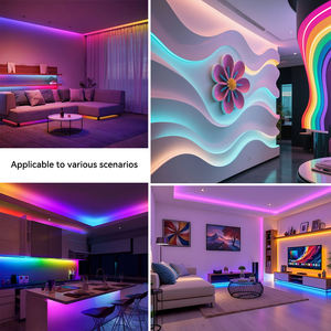 Bande Lumineuse <span class=keywords><strong>LED</strong></span> RVB Étanche IP65 Extérieure 220V, 60 <span class=keywords><strong>LED</strong></span>/m, Couleurs Changeantes, SMD 5050, Découpable, avec Télécommande - Product Image 5