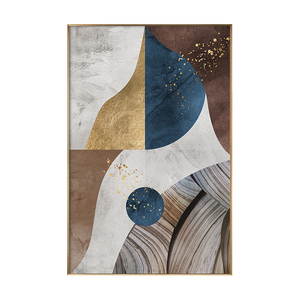Geometria moderna decorazione domestica stampa oro pittura arte della parete decorazione della <span class=keywords><strong>casa</strong></span> pittura astratta <span class=keywords><strong>con</strong></span> cornice personalizzata - Product Image 1