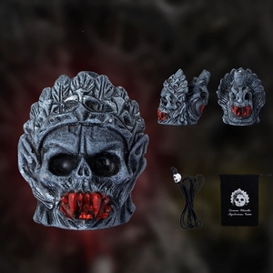 Sifflet de mort en forme de crâne de vampire démoniaque, sifflet d'horreur maya fait main en argile, cadeau d'Halloween avec cordon et sac de rangement - Product Image 6