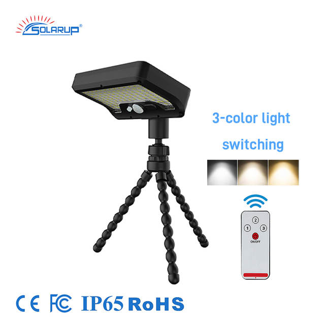 Solarup Solar USB Rechargeable Octopus Light 92 LED PIR Motion Sensor Garden Outdoor Lamp Water-Resistant 3 Color Light