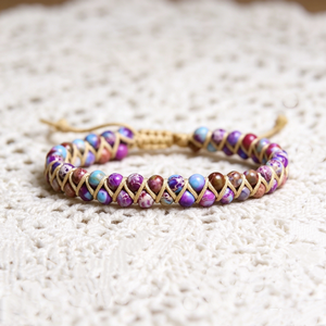 Natural stone double-layer <b>bracelet</b>, meditation triple prosperity success <b>crystal</b> energy stone jewelry gift wholesale - Product Image 5