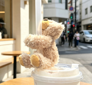 Mini Oso de Peluche para Taza <span class=keywords><strong>MARZO</strong></span>, Peluche Súper Suave Bordado para Taza de Café - Product Image 1
