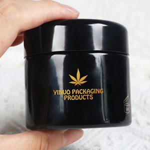 برطمانات زجاجية للبيع بالجملة ، برطمانات سوداء طويلة فوق بنفسجية طويلة مستديرة مقاومة للرائحة ، برطمانات زجاجية لتخزين المخازن بفم واسع - Product Image 1