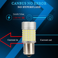Canbus 144SMD 2016 ampoule LED rouge voiture clignotant pas d'erreur Hyper Flash lumière 1156 P21W 7440 W21W avec ventilateur