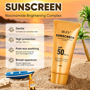 CPNP&amp;GMP&amp;ISO22716 Certified Custom SPF50 Korean Skin Care Cosmetic Products Factory 50ml Private Label OEM IREV <strong>Suncream</strong> - Product Image 4