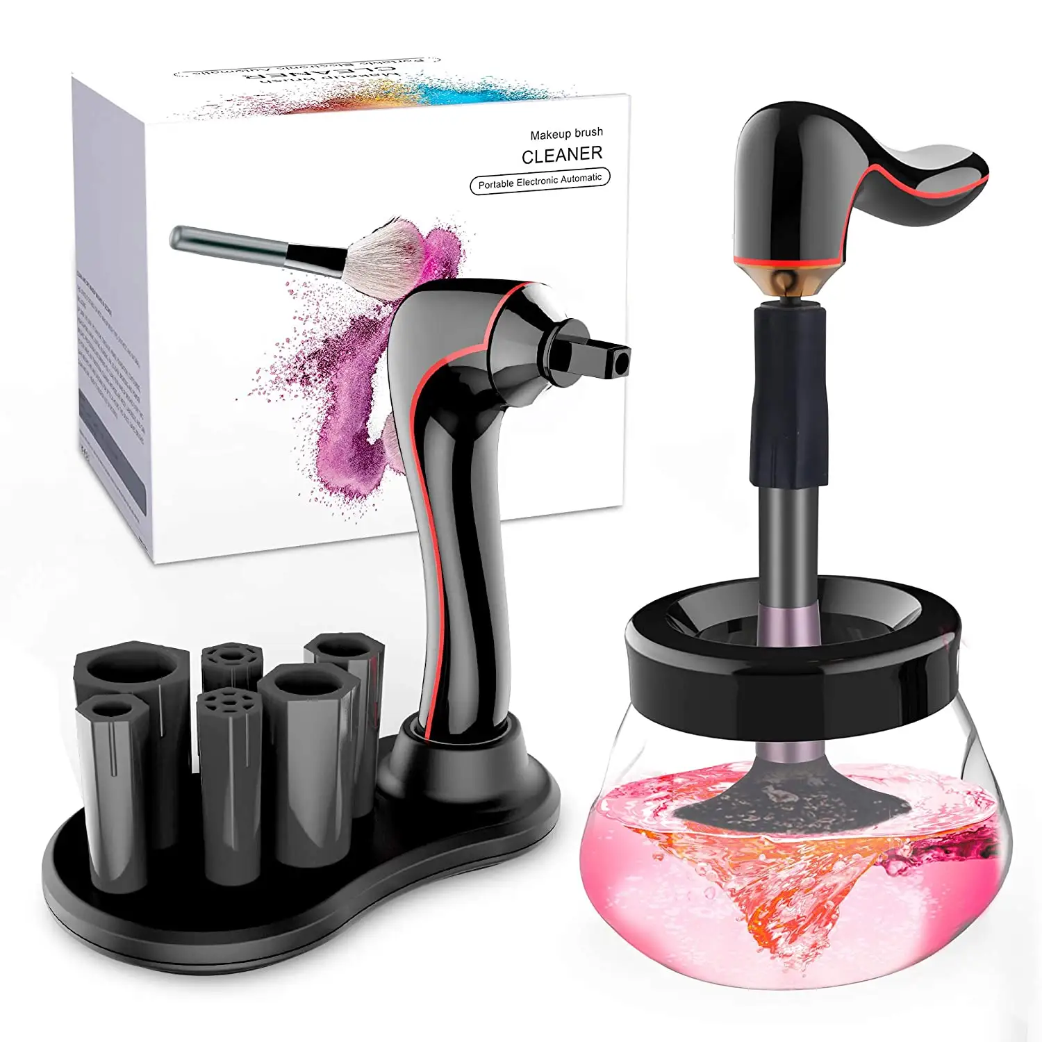 High quality electric USB charging 3 speeds automatic ultrasonic machine makeup brush cleaner