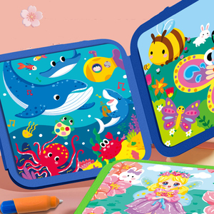 Montessori Spielzeug Wasser Pen Magic Book Malbuch mit Zeichnung Kinder Educational Magic Color Book - Product Image 1