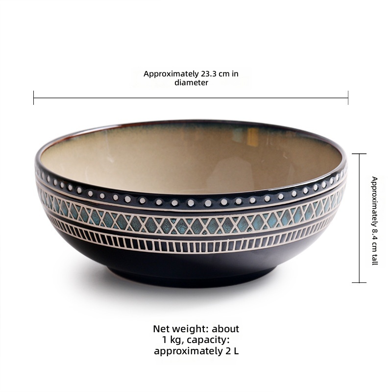 Exotic style 9inch large soup bowl-g157