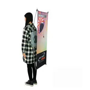 Wzrods Human Branding Equipment Flag Pole With Backpack Walking Billboard X Banner Rectangle Frame For Outdoor Walking Display