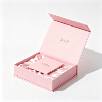 Boîte cadeau magnétique rose avec logo en feuille d'or personnalisée, doublure en satin, emballage rigide de qualité supérieure pour cosmétiques, boîte cadeau pour anniversaire