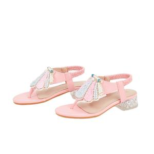 Chaussures décontractées pour filles : Nouveauté Printemps 2026 – Sandales à talons de princesse avec perles et strass, semelle en caoutchouc - Product Image 5