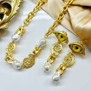 Boucles d'<span class=keywords><strong>oreilles</strong></span> vintage françaises, motif nez, <span class=keywords><strong>bouche</strong></span>, oreille, expression, plaqué or lourd, tendance individuelle - Product Image 3