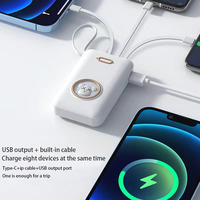 Vente chaude Portable Mini Mignon de Bande Dessinée Chat Série Amovible Intégré-dans 4-Fil Power Bank avec LED Lumière