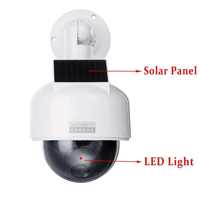Cámara de Seguridad Falsa con Simulación de Domo de Velocidad, Energía Solar, para Exteriores, Marca SMARSECUR, Color Blanco, Funciona con Pilas AA, Impermeable