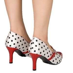 Zapatos de Vestir con Punta en Forma de Corazón y Correa Cruzada con Estampado de Lunares para Mujer, Estilo Nuevo, Bailarinas Planas para Primavera/Otoño/Invierno - Product Image 6