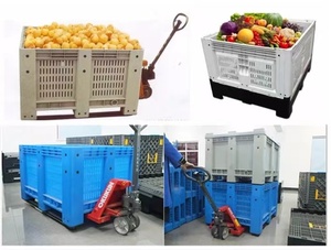 Récipient Palette en Plastique de Grande Taille Empilable Agriculture Légumes Caisse de Fruits Boîte avec Roues - Product Image 6