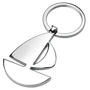 Portachiavi 7242 a forma di barca in metallo, gadget personalizzati - Product Image 1