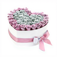 Cadeau de Noël pour la Saint-Valentin, Roses éternelles, boîte en forme de cœur de luxe, roses éternelles préservées