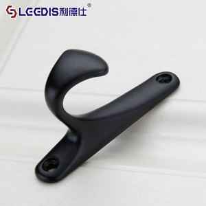 Modern Minimalist Black Aluminum <b>Coat</b> <b>Hook</b> Wall Mounted Rust Resistant <b>Single</b> <b>Hook</b> For Door Window Use - Product Image 2