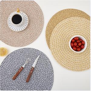 Napperon rond en papier tressé en <span class=keywords><strong>toile</strong></span> <span class=keywords><strong>de</strong></span> <span class=keywords><strong>jute</strong></span> Tabletex pour tables à manger Tapis <span class=keywords><strong>de</strong></span> <span class=keywords><strong>table</strong></span> en papier naturel résistant à la chaleur <span class=keywords><strong>de</strong></span> 15 pouces - Product Image 4