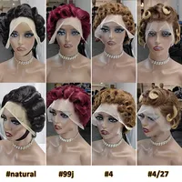 Perruque dentelle frontale en cheveux humains vierges bruts bouclés Jerry courts perruque coupe Pixie perruque de cheveux humains