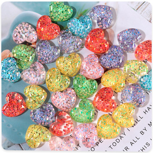 Paillettes en forme de cœur 21-30 mm, décorations en plastique pour artisanat, accessoires pour coques de téléphone DIY - Product Image 2