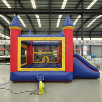 Château gonflable commercial avec toboggan et aire de jeux combinée en PVC, facile à installer, idéal pour les fêtes d'anniversaire et la location événementielle