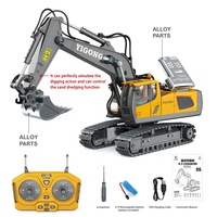 Samtoycn 11CH 1:20 RC JCB Excavatrice Jouet de Construction Camion Monstre RC Grue Camion en Alliage Métallique Télécommandé